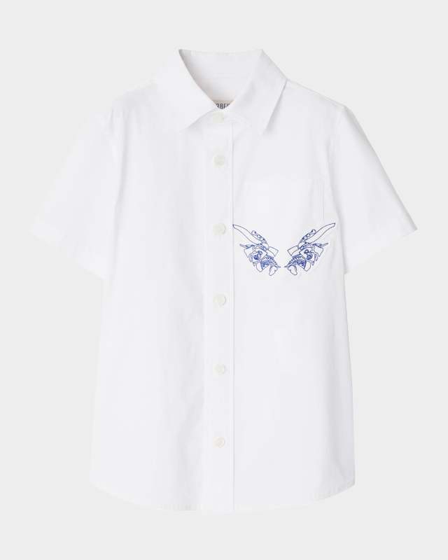 Boy's Owen EKD Applique Pocket Short-Sleeve Shirt, Size 3-14